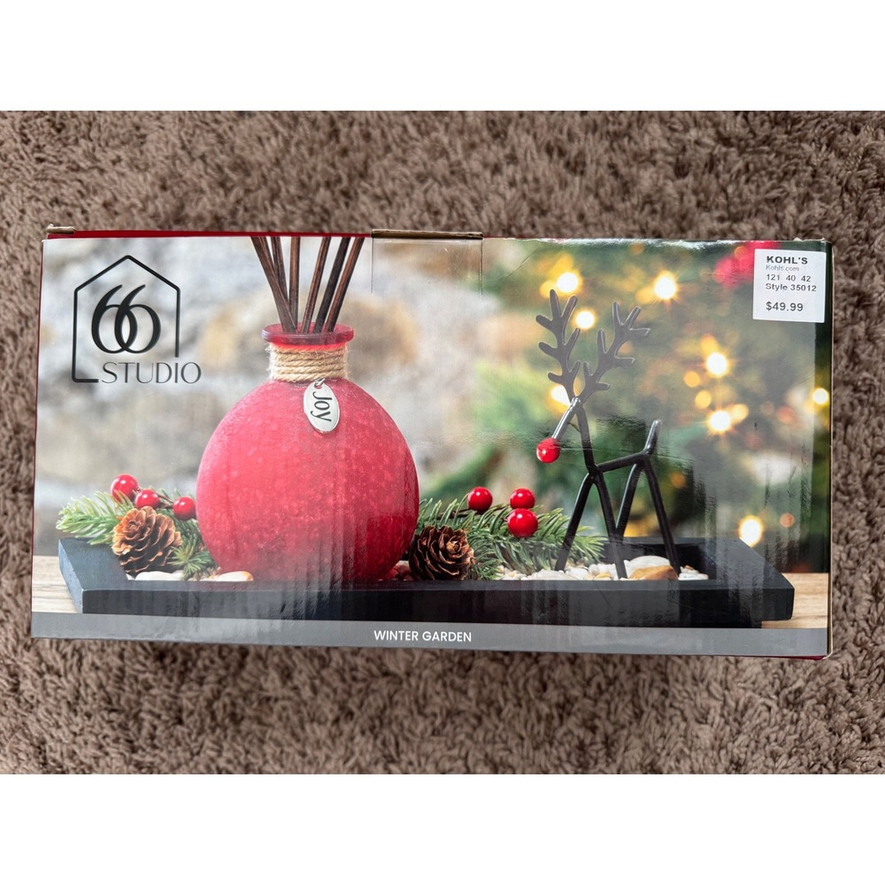 Studio 66 Blitzen Holiday Fragrance‎ Tray Winter Garden Reindeer Diffuser  New